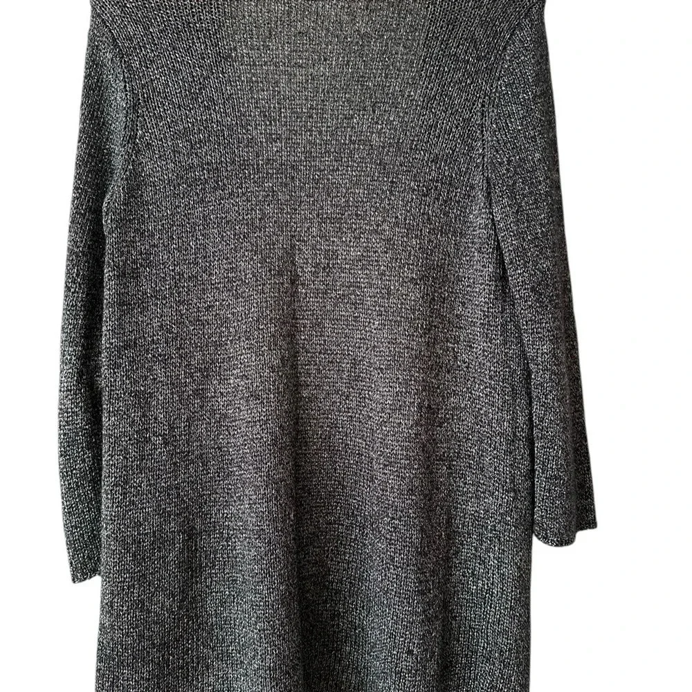 EILEEN FISHER Platinum Gray Linen Blend Shimmer Long Cardigan